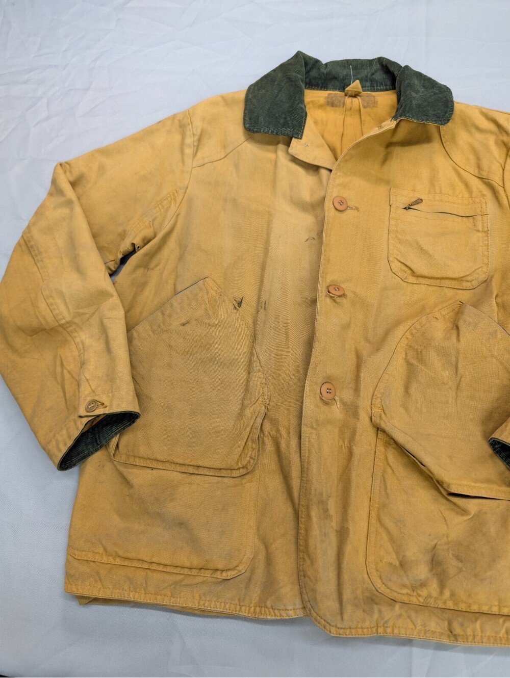 Vintage Duck Canvas Field Hunting Jacket Corduroy Talon L - Picture 1 of 10